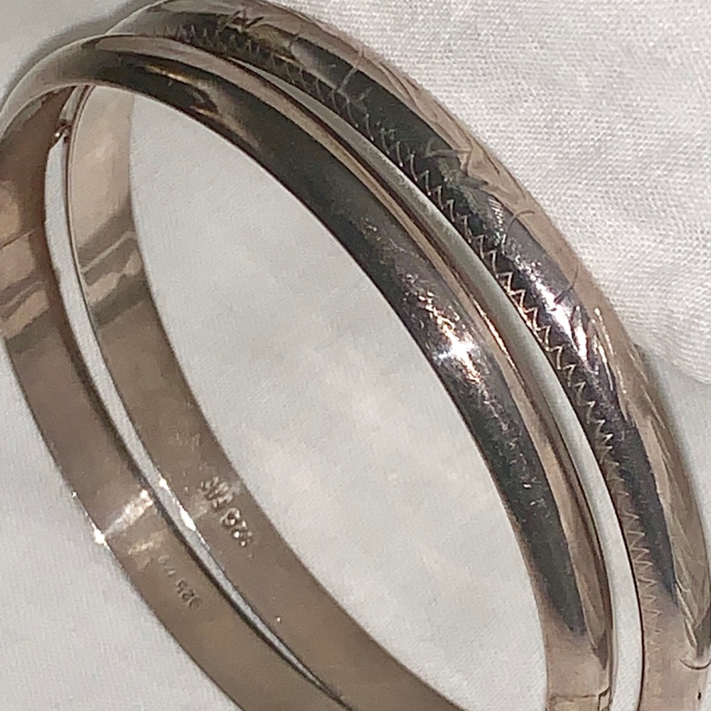 Two Sterling Silver Bangle Bracelets - image 5